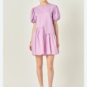 English Factory knit woven mixed dress